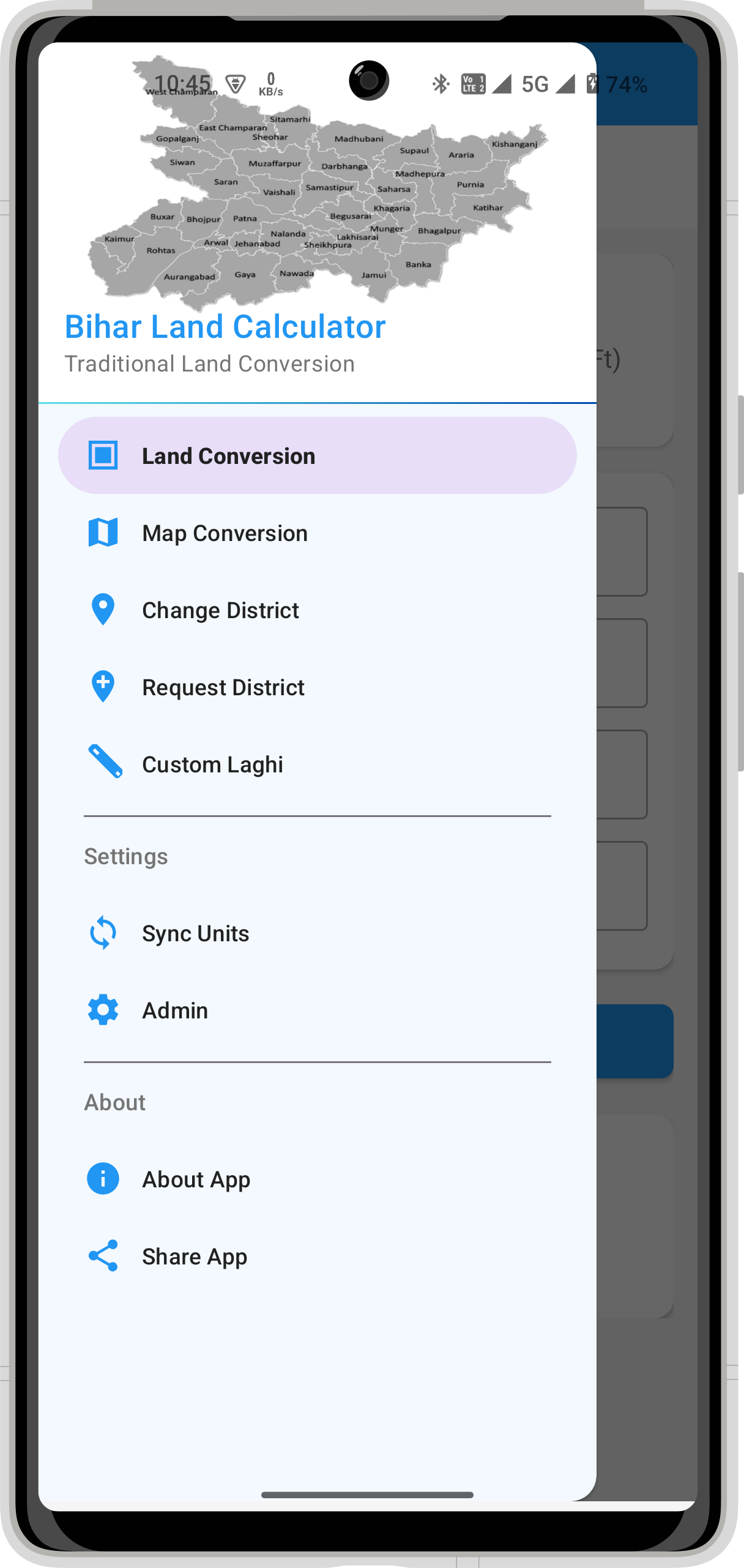 Bihar Land Calculator App Screenshot
